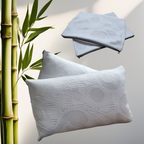 Par Almohada de Bambú Transpirable con Cierre  - Relleno de Microgel con Capullo