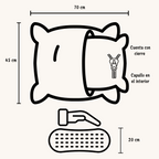 Par Almohada de Bambú Transpirable con Cierre  - Relleno de Microgel con Capullo