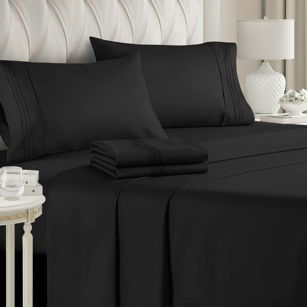 Sabana de algodón 1800 hilos - Negro