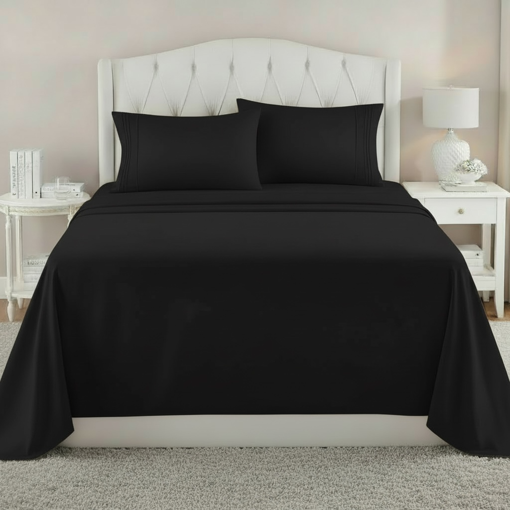 Sabana de algodón 1800 hilos - Negro