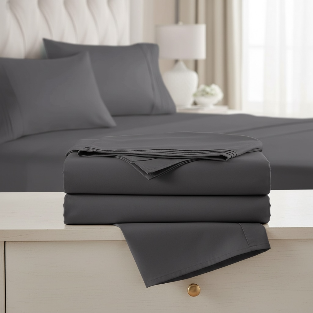 Set de Sabanas de algodón 1800 hilos - Gris Oxford