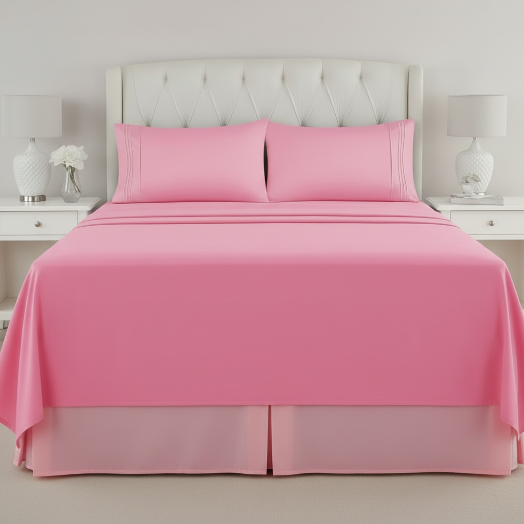 Set de Sabanas de algodón 1800 hilos - Rosa