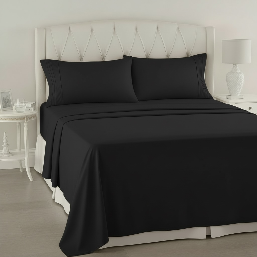 Sabana de algodón 1800 hilos - Negro