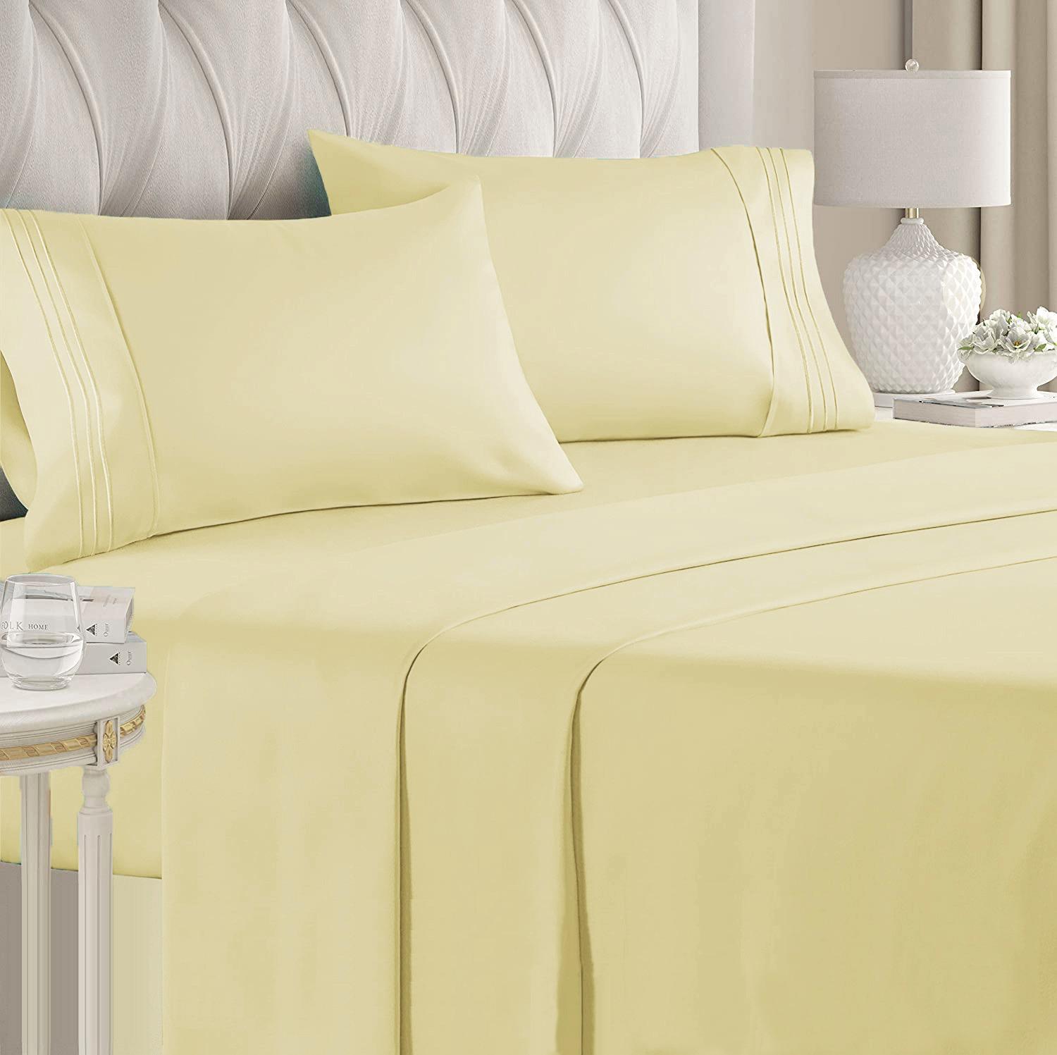 Set de Sabanas de algodón 1800 hilos - Beige