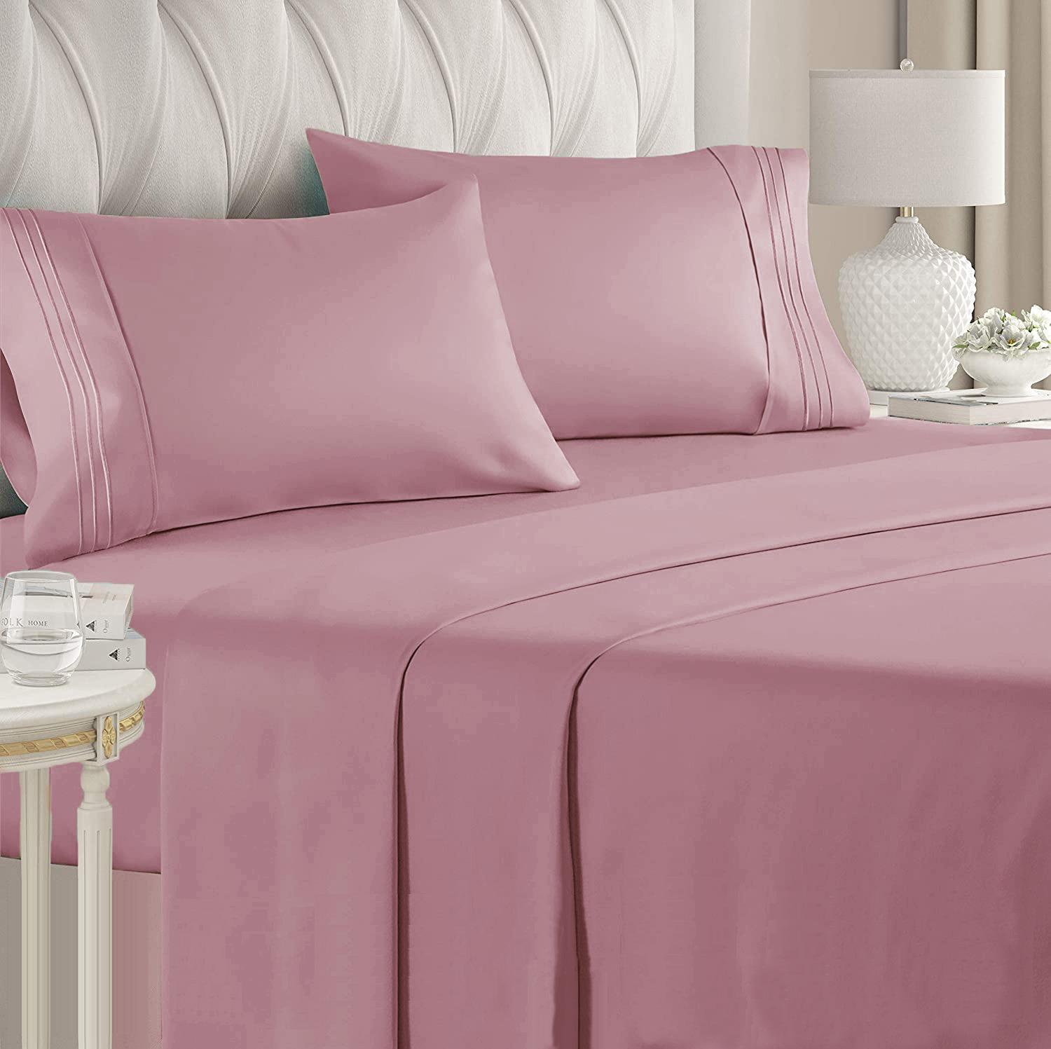 Set de Sabanas de algodón 1800 hilos - Lila