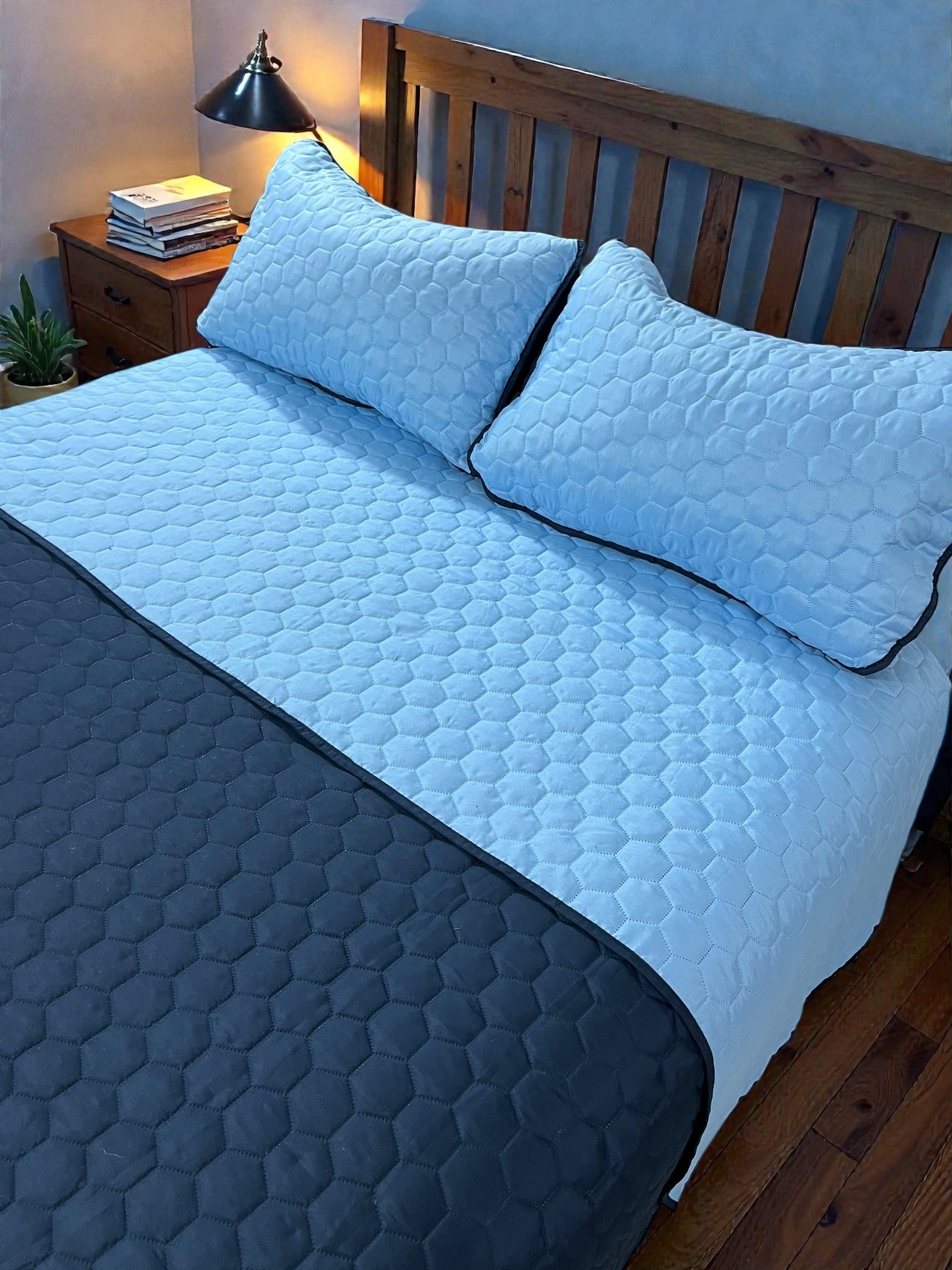 Edredón ligero Nia - Azul Marino/Azul Cielo