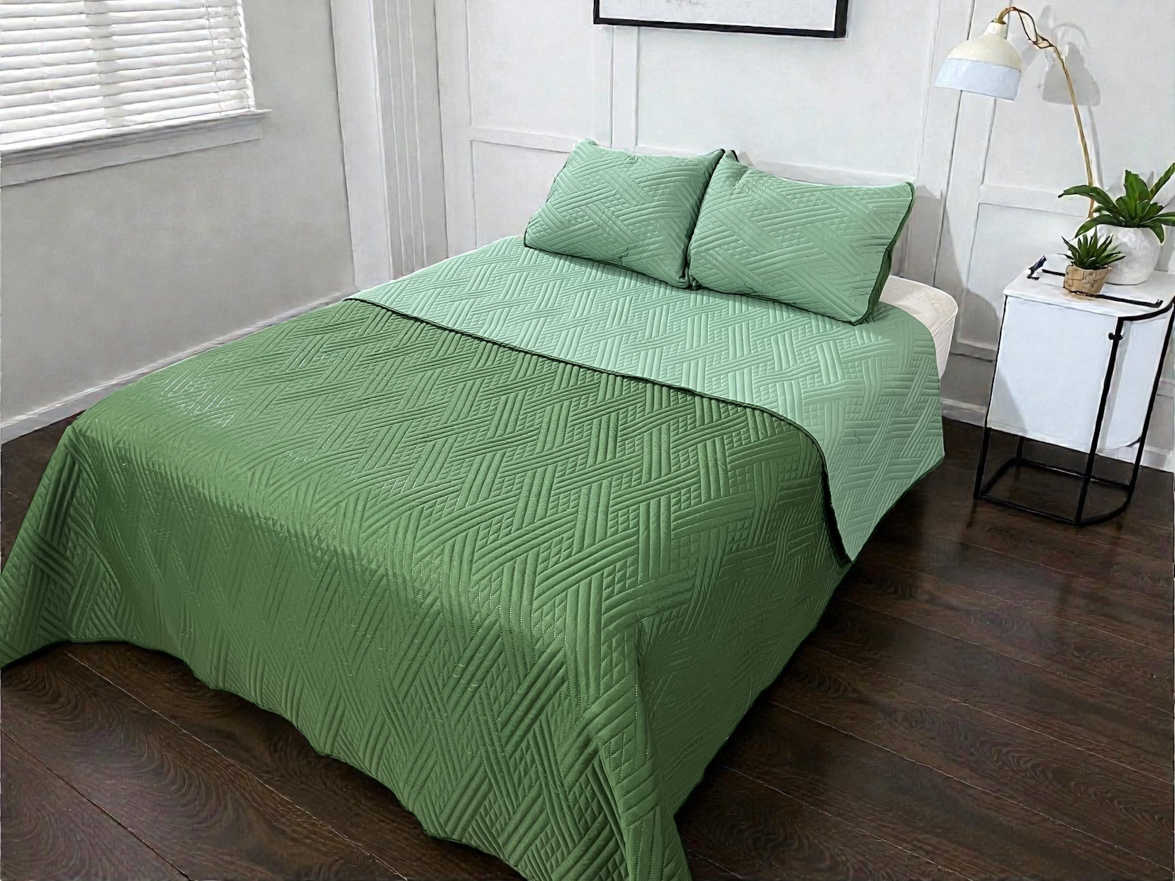 Edredón ligero Nia - Verde Olivo/Verde Cemento