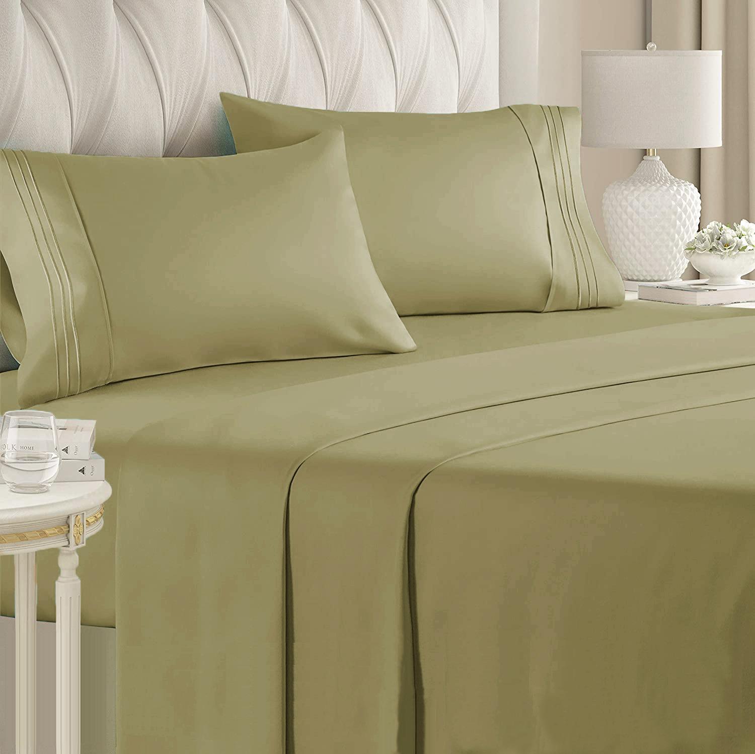 Set de Sabanas de algodón 1800 hilos - Taupé