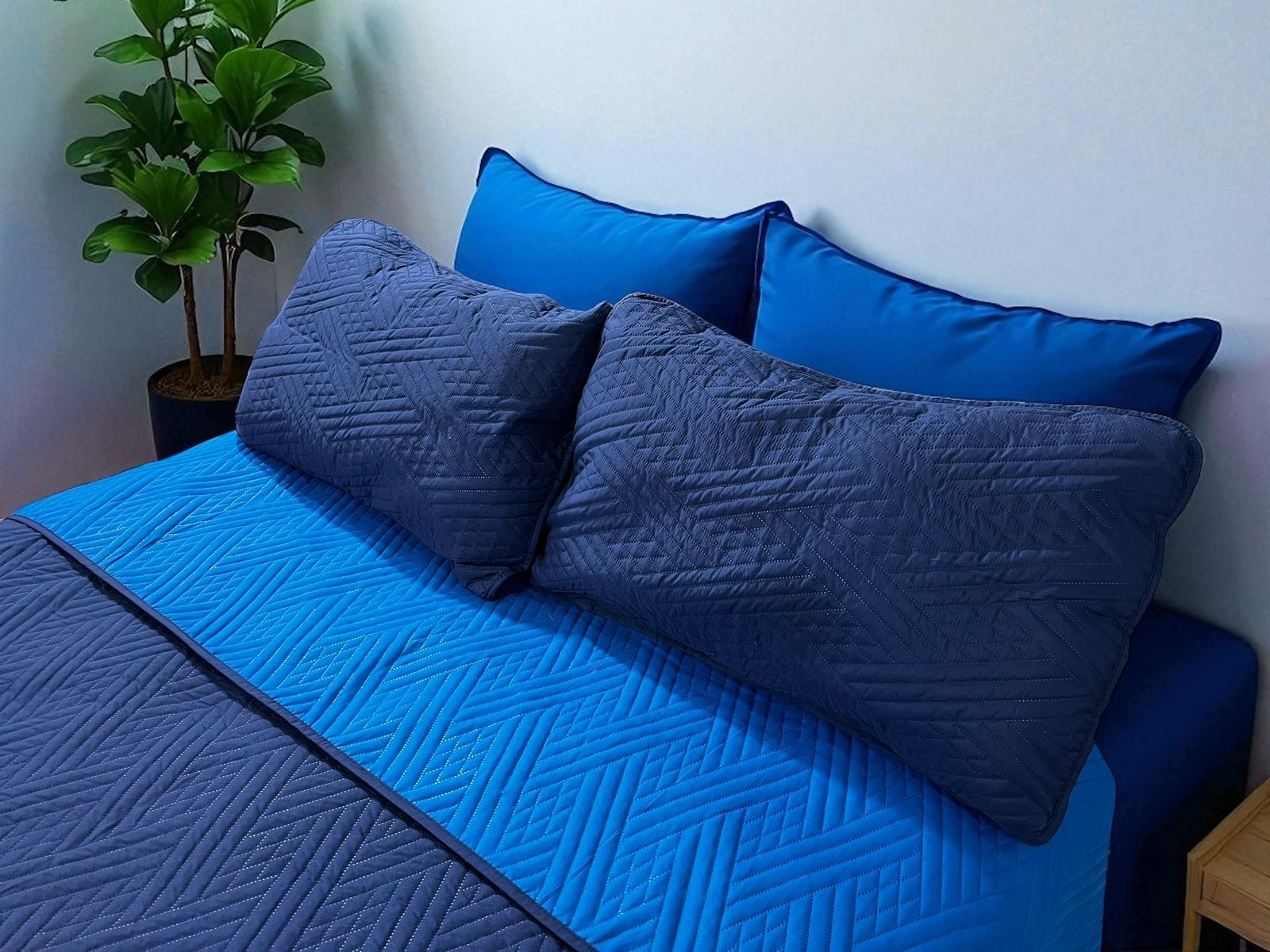 Edredón ligero Nia - Azul Marino/Azul Rey