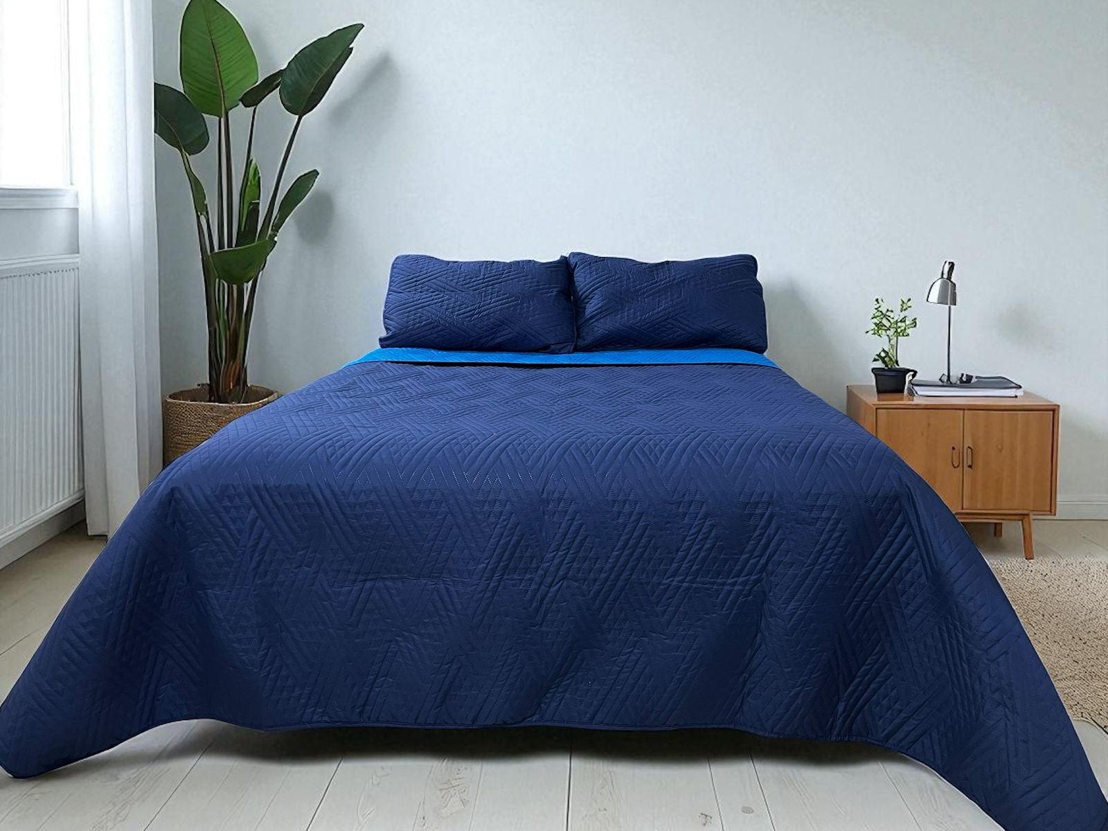Edredón ligero Nia - Azul Marino/Azul Rey