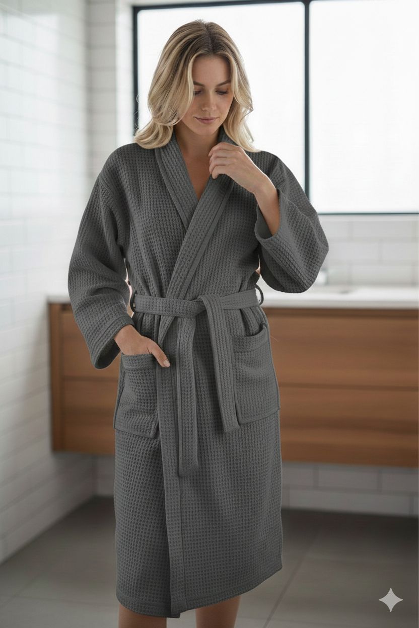 Bata de Baño Waffle Premium Calidad Hotelera - unisex