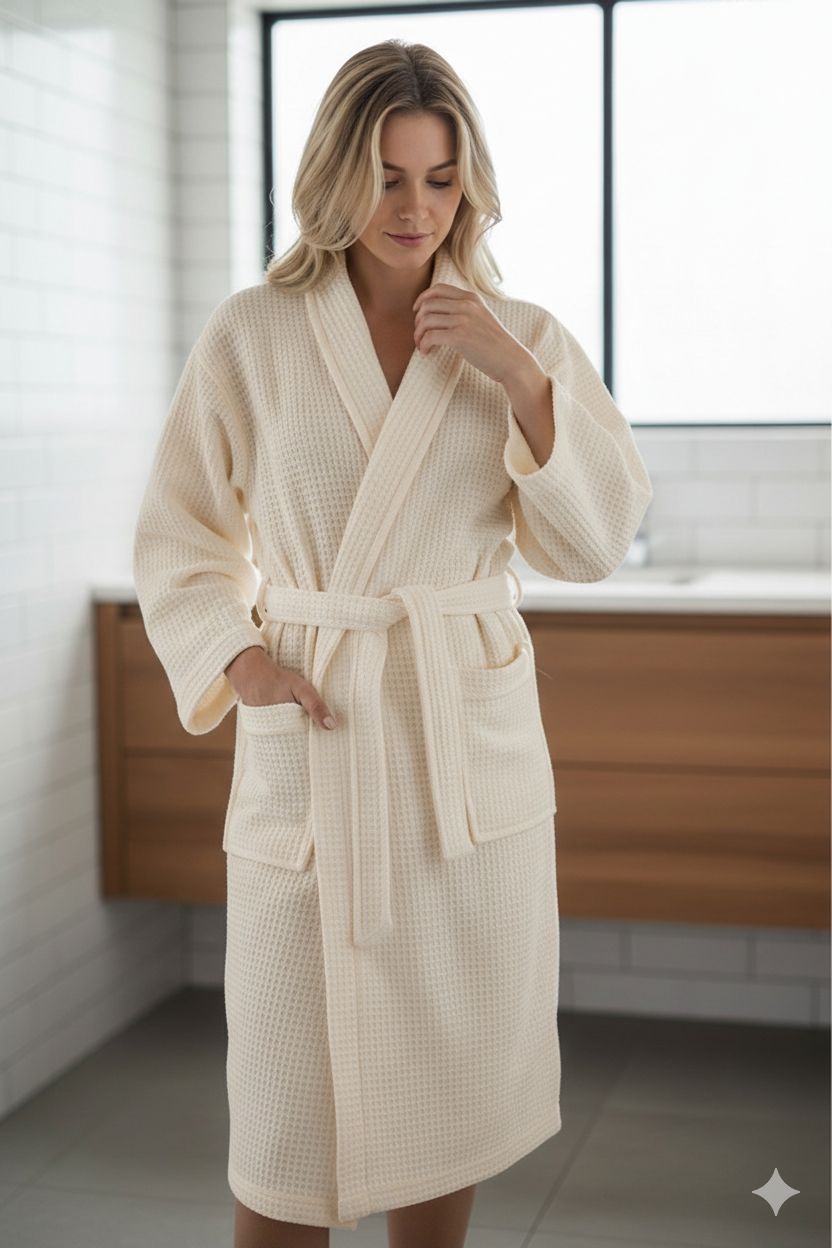 Bata de Baño Waffle Premium Calidad Hotelera - unisex